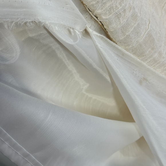 Vintage Ethiopian Cream Boho Maxi Dress Beaded Sequin Embroidered Ethnic - Picture 6 of 15